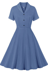 Gelbes Midikleid in A-Linie mit V-Ausschnitt